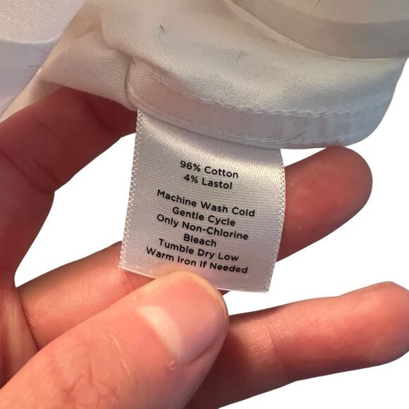 Talbots off white cotton blend button down shirt - Picture 6 of 7